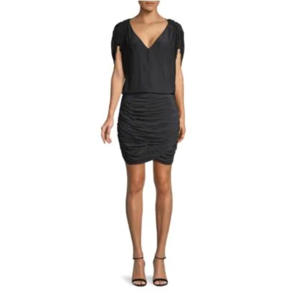 Ramy Brook Braided Shoulder Rushed‎ Black Dress 0 - Picture 2 of 12